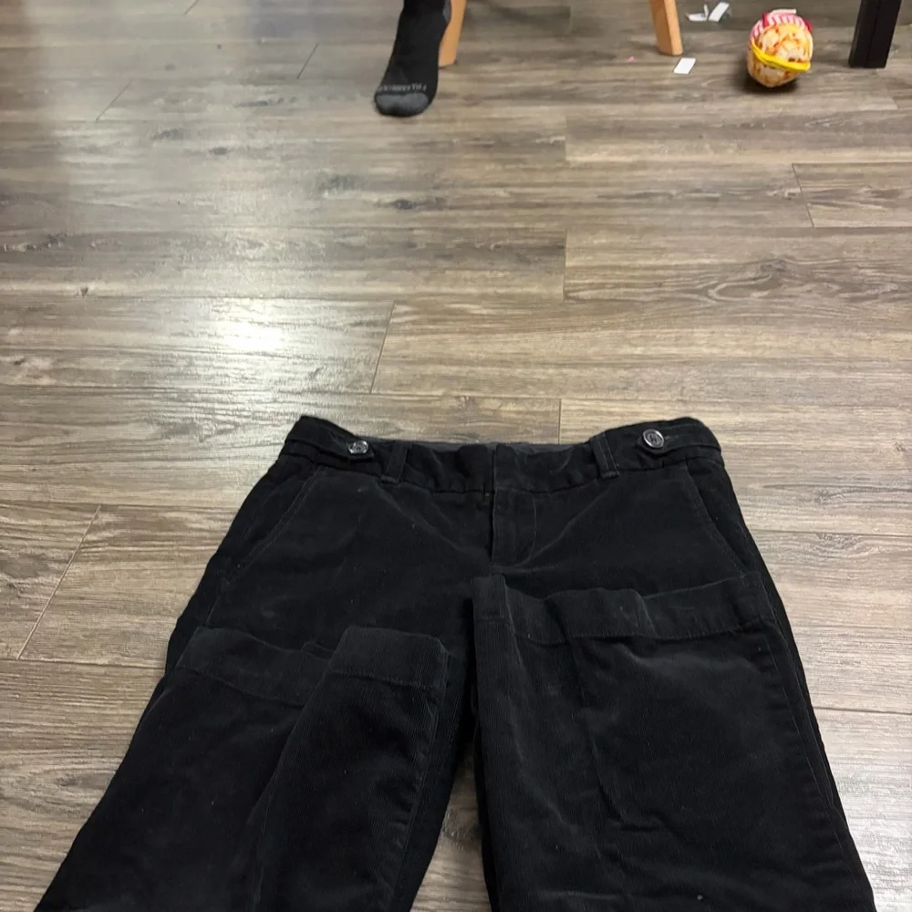 90s Vintage Eddie Bauer Velvet Corduroy Flare Tailored Pants (Black) Size 2P
